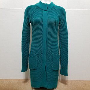 Pim + Larkin sweater XS long cardigan duster jacket snap button knit pockets